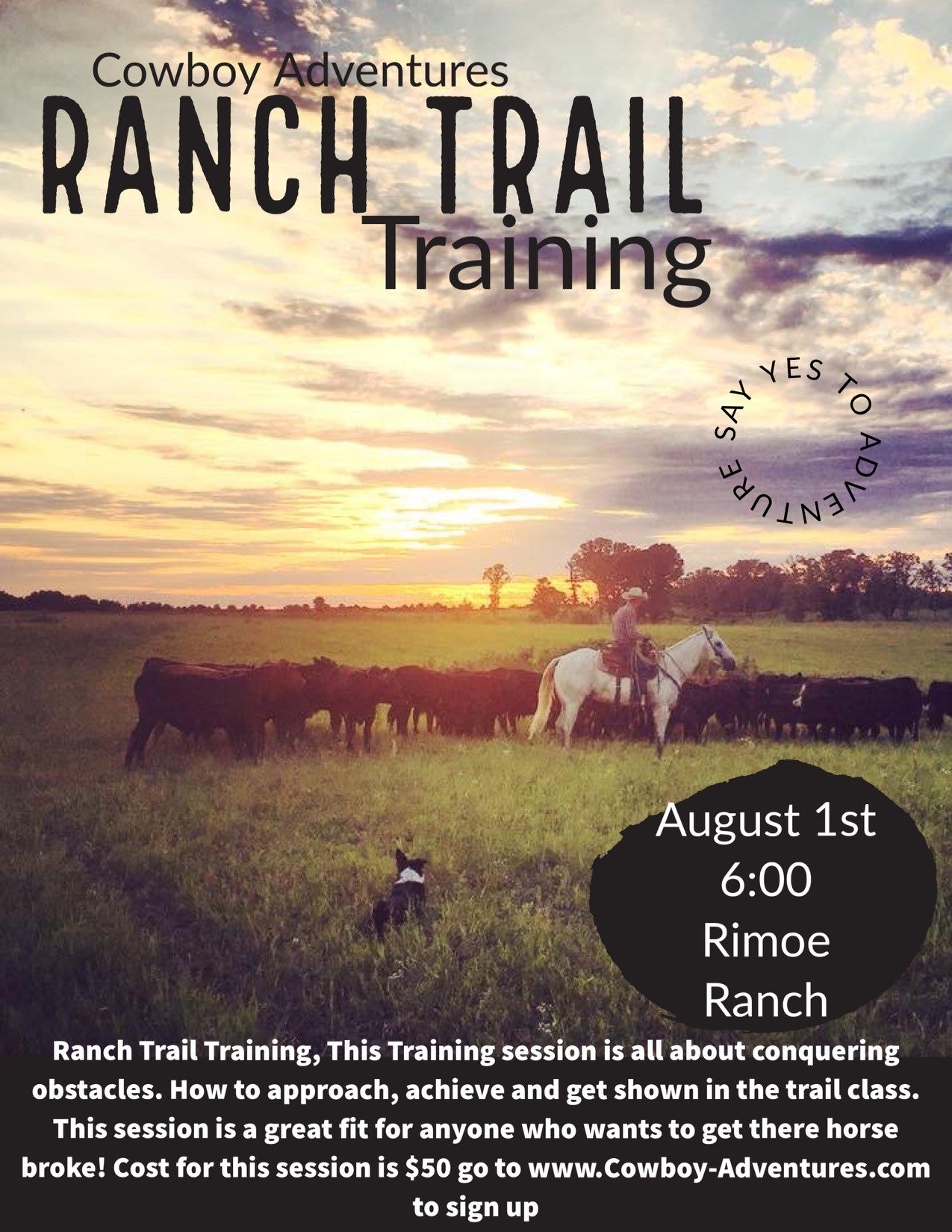 August 1st Ranch Trail - 6pm