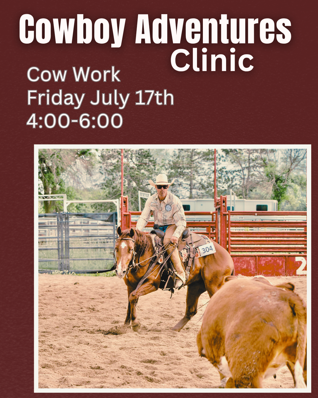 Cow Work clinic Friday July 17th 4-6p