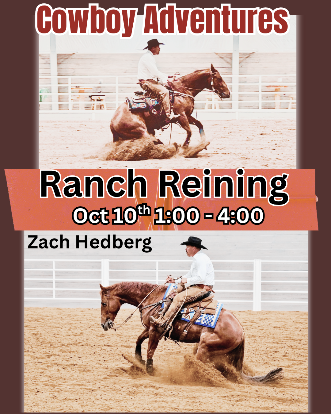 October 10th Ranch Reining afternoon clinic D2 Ranch & Arena Menomonie, WI