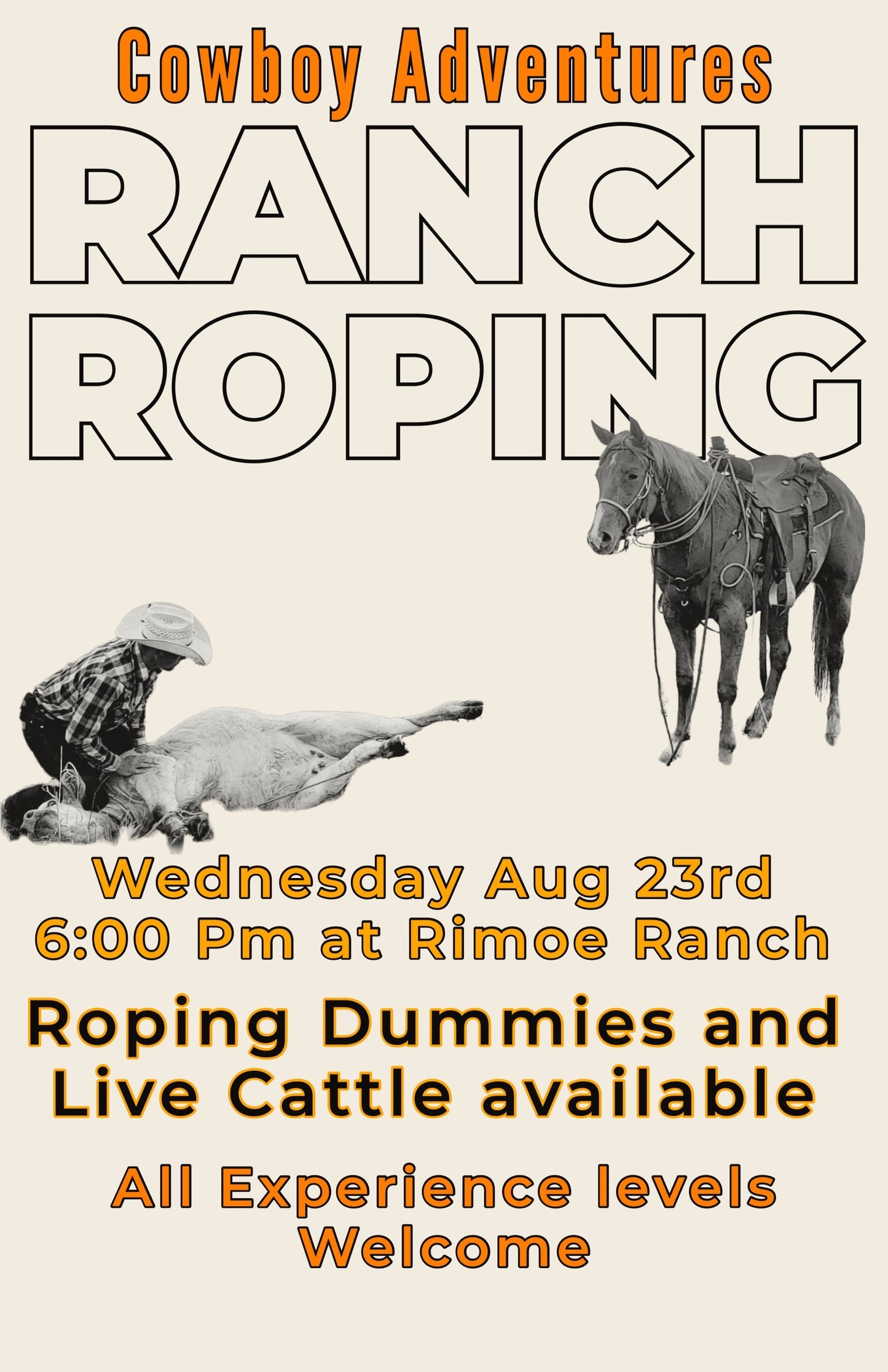 August 23rd Ranch Roping - 6pm