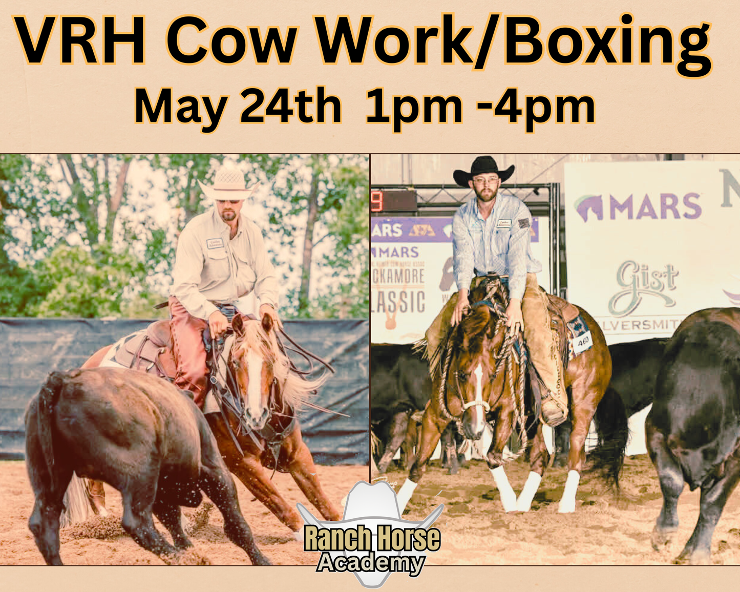 SUNDAY PM Cow Work/Boxing-Ranch Horse Academy