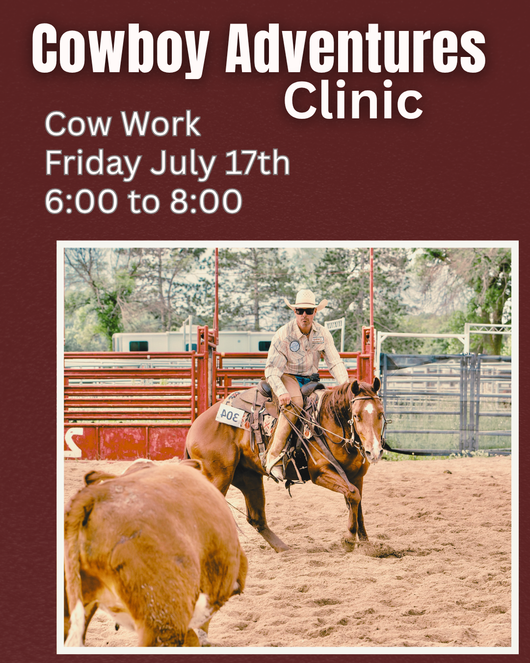 Cow Work clinic Friday July 17th 6p-8p