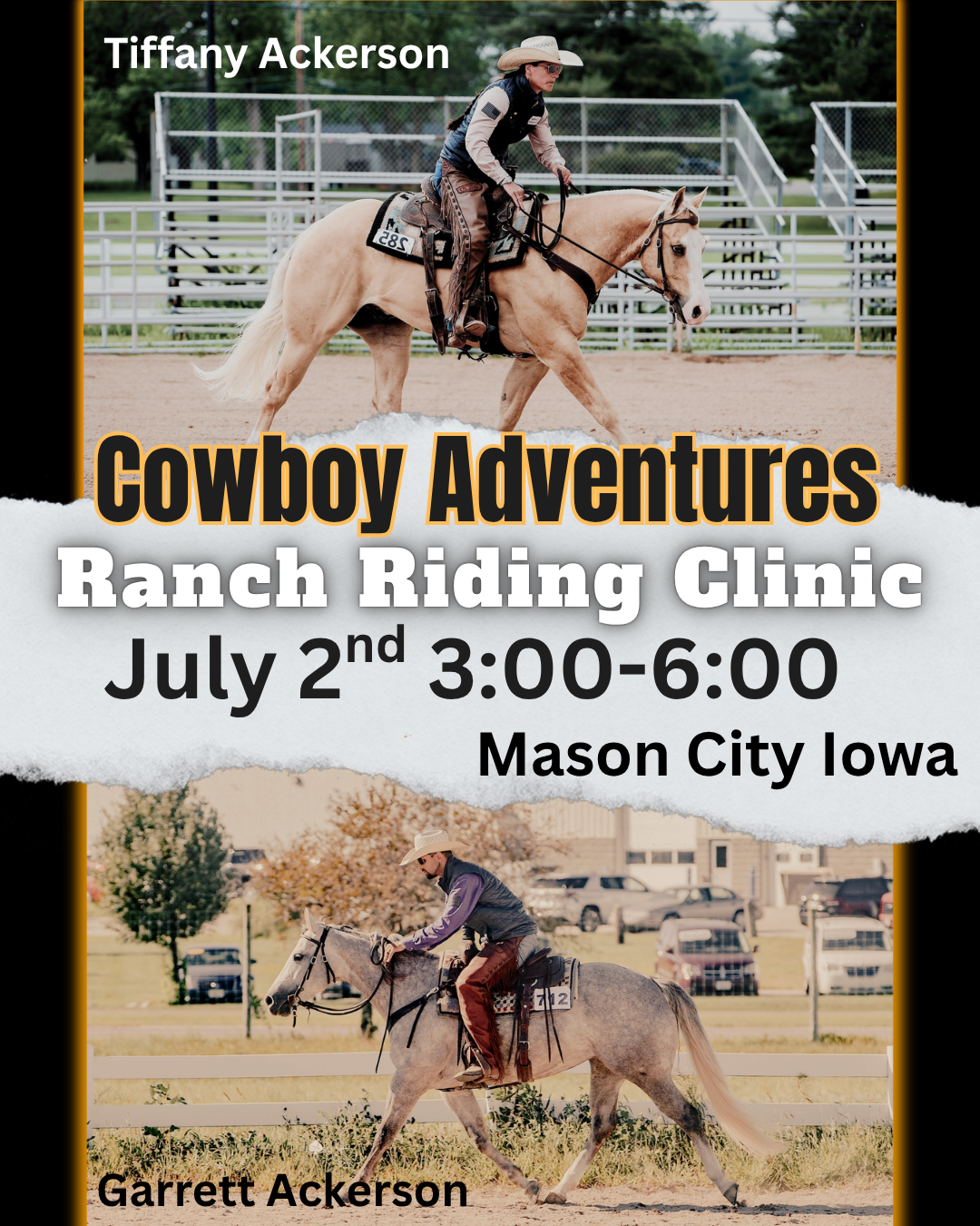 July 2nd Ranch Riding Clinic-Mason City Iowa