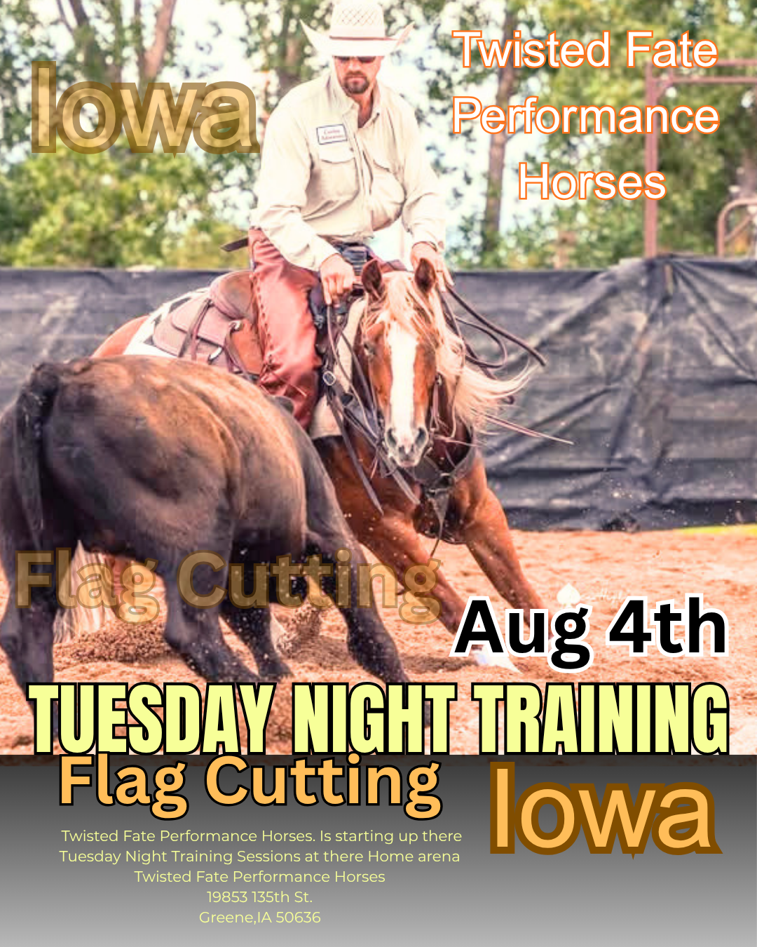 Greene, Iowa Aug 4th  Flag Work 6pm Tuesday
